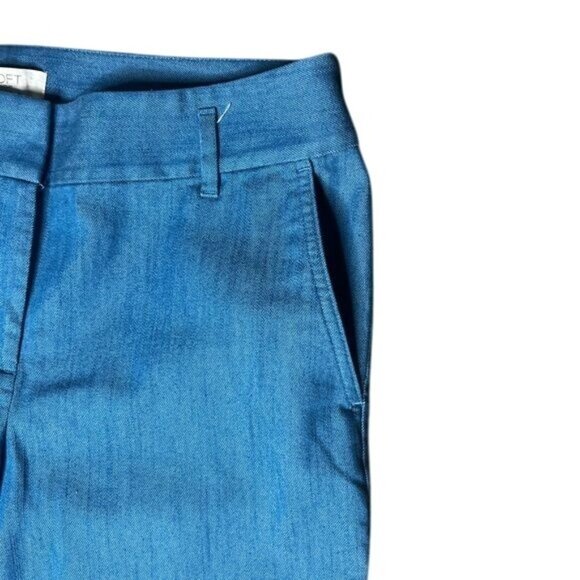 Loft Chambray Tie Waist Slim Pants Size 8 Petite - Picture 14 of 14